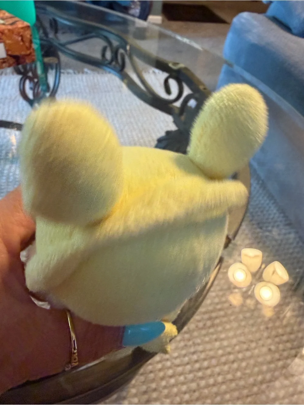 Pokemon Yellow Alien-Style Plush Pet Toy with Black Eye Accents 2010